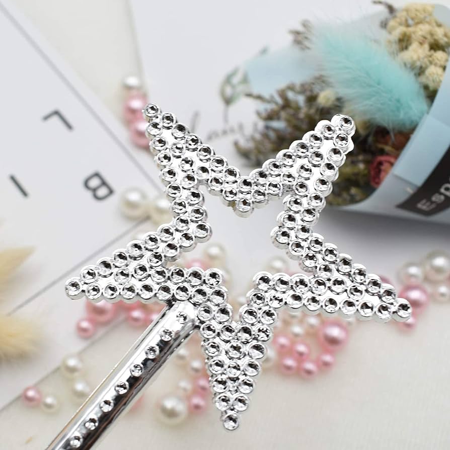 Amazon.com: UOUYOO Silver 13 Inches Star Wand Angel Wand